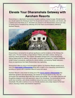 luxury resorts in Dharamshala