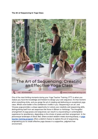 The Art Of Sequencing in Yoga