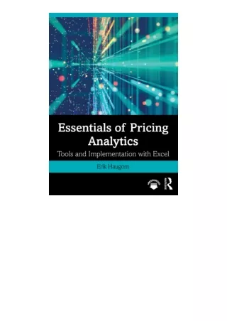 Ebook download Essentials Of Pricing Analytics Mastering Business Analytics for