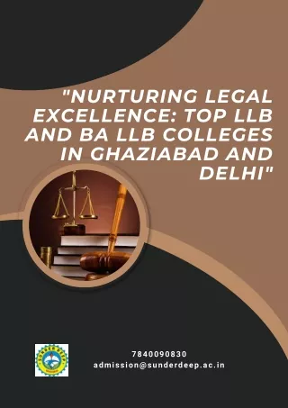 Nurturing Legal Excellence Top LLB and BA LLB Colleges in Ghaziabad and Delhi