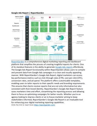 Google Ads Report | ReportGarden