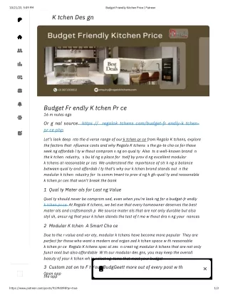 Budget Friendly Kitchen Price