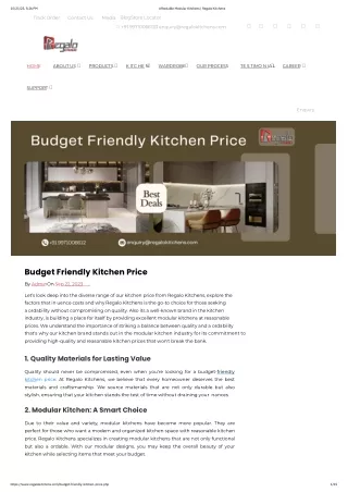 Budget Friendly Kitchen Price