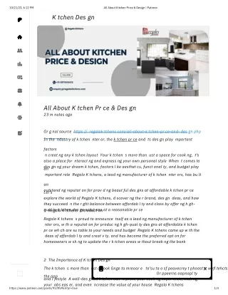 All About Kitchen Price & Design