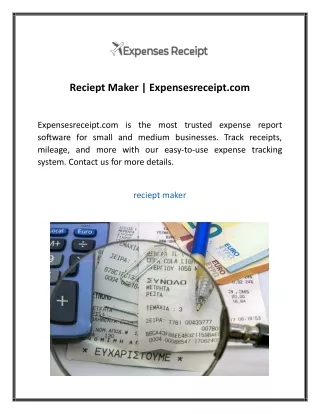 Reciept Maker  Expensesreceipt com