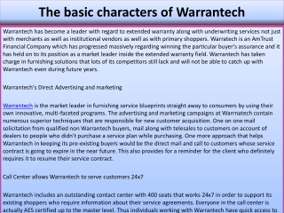 The basic characters of Warrantech