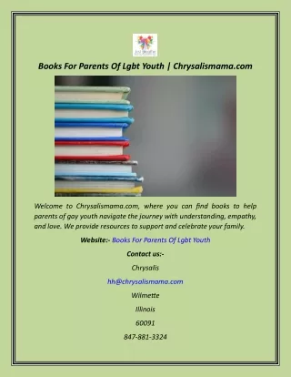 Books For Parents Of Lgbt Youth  Chrysalismama