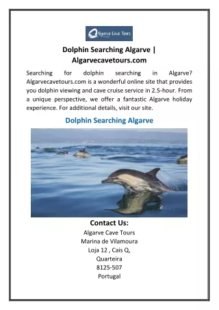 Dolphin Searching Algarve  Algarvecavetours.com