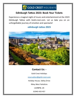 Edinburgh Tattoo 2023