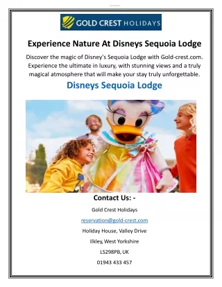 Experience Nature At Disneys Sequoia Lodge