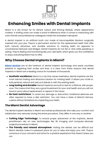 Enhancing Smiles with Dental Implants