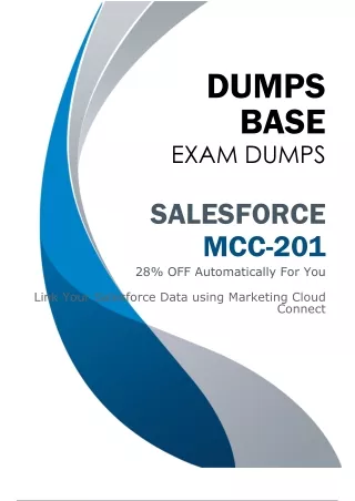 Salesforce MCC-201 Dumps (V8.02) - Confidently Prepare for MCC-201 Exam