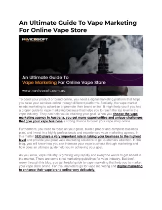 An Ultimate Guide To Vape Marketing For Online Vape Store