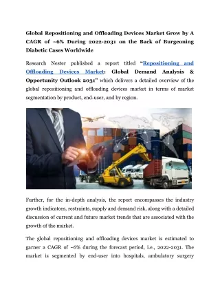 Repositioning and Offloading Devices Market