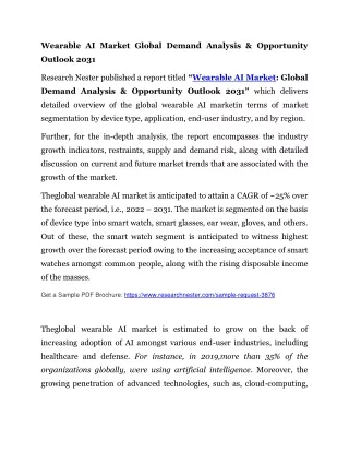 Wearable AI Market Global Demand Analysis & Opportunity Outlook 2031