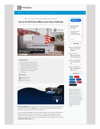How to Fix HP Printer Offline Issue? [Top 4 Methods]