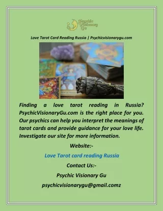 Love Tarot Card Reading Russia  Psychicvisionarygu