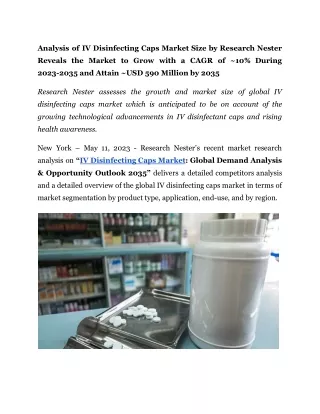 IV Disinfecting Caps Market