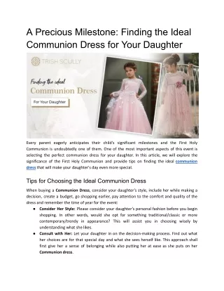 A Precious Milestone_ Finding the Ideal Communion Dress for Your Daughter.docx