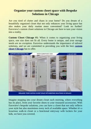 Organize your custom closet space with Bespoke Solutions in Chicago