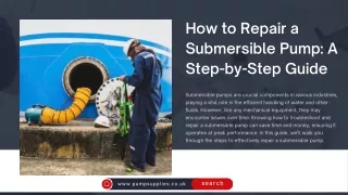 How to Repair a Submersible Pump A Step-by-Step Guide