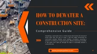 How to Dewater a Construction Site