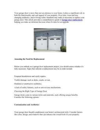 AComprehensiveGuidetoGarageDoorReplacementUpgradeYourHomesFunctionalityandCurbAppeal