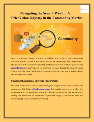 Navigating the Seas of Wealth-A PriceVision Odyssey in the Commodity Market