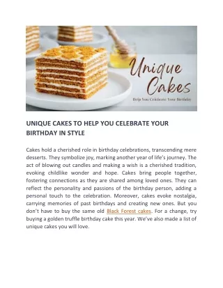 Unique Cakes to Help You Celebrate Your Birthday in Style - Greatest Bakery