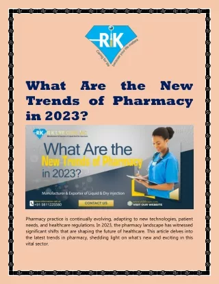 What Are the New Trends of Pharmacy in 2023