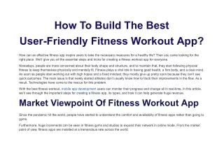 How To Build The Best User-Friendly Fitness Workout App