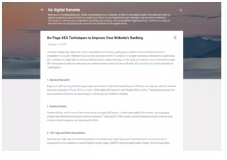 On-Page SEO Techniques to Improve Your Website's Ranking