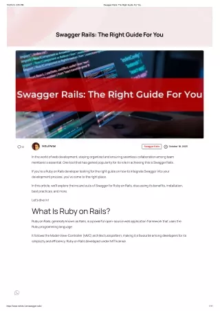 Swagger Rails: The Right Guide For You