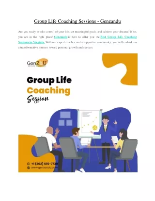 Group Life Coaching Sessions - Genzandu