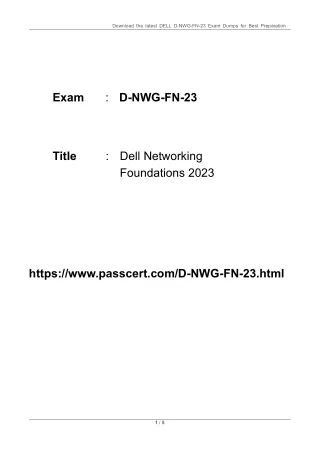 D-NWG-FN-23 Dell Networking Foundations 2023 Dumps