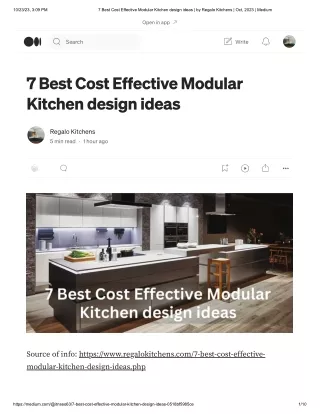 7 Best Cost Effective Modular Kitchen design ideas