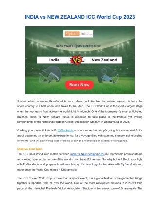 INDIA vs NEW ZEALAND 2023