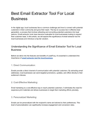 Best Email Extractor Tool For Local Business