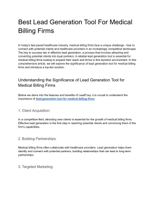 Best Lead GenerationTool For Medical Billing Firms