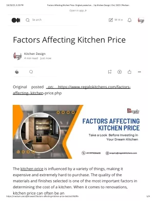 Factors Affecting Kitchen Price