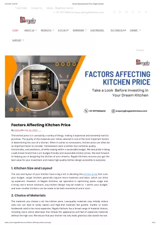 Factors Affecting Kitchen Price