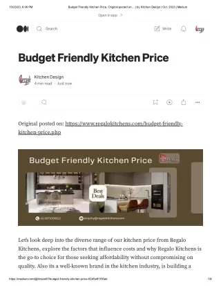 Budget Friendly Kitchen Price