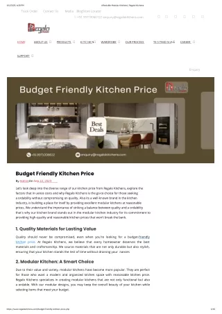 Budget Friendly Kitchen Price