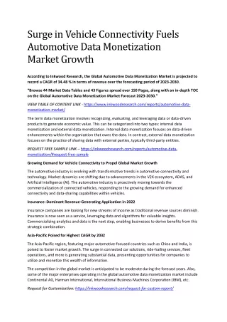 Global Automotive Data Monetization Market Analysis by 2030