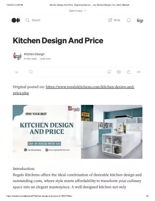 Kitchen Design And Price