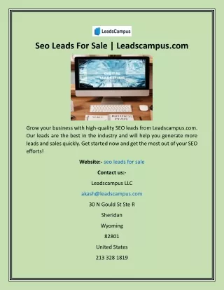 Seo Leads For Sale  Leadscampus