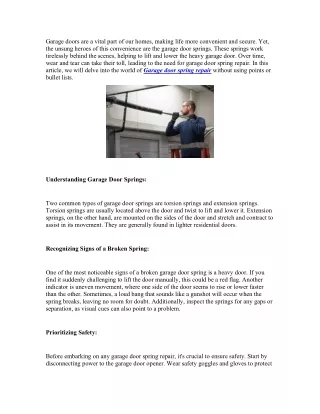 MasteringGarageDoorSpringRepair