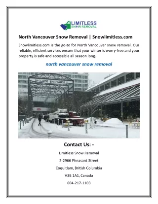 North Vancouver Snow Removal