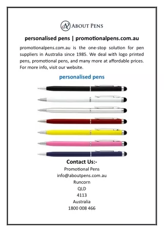 personalised pens  promotionalpens.com.au