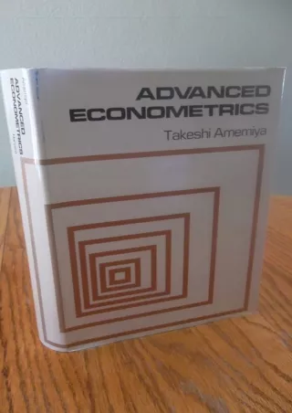 PDF/READ DOWNLOAD/PDF  Advanced Econometrics kindle